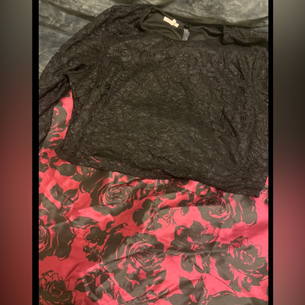 2 piece hi low skirt set